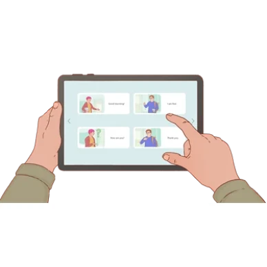 Surfplatta ovning Hander image